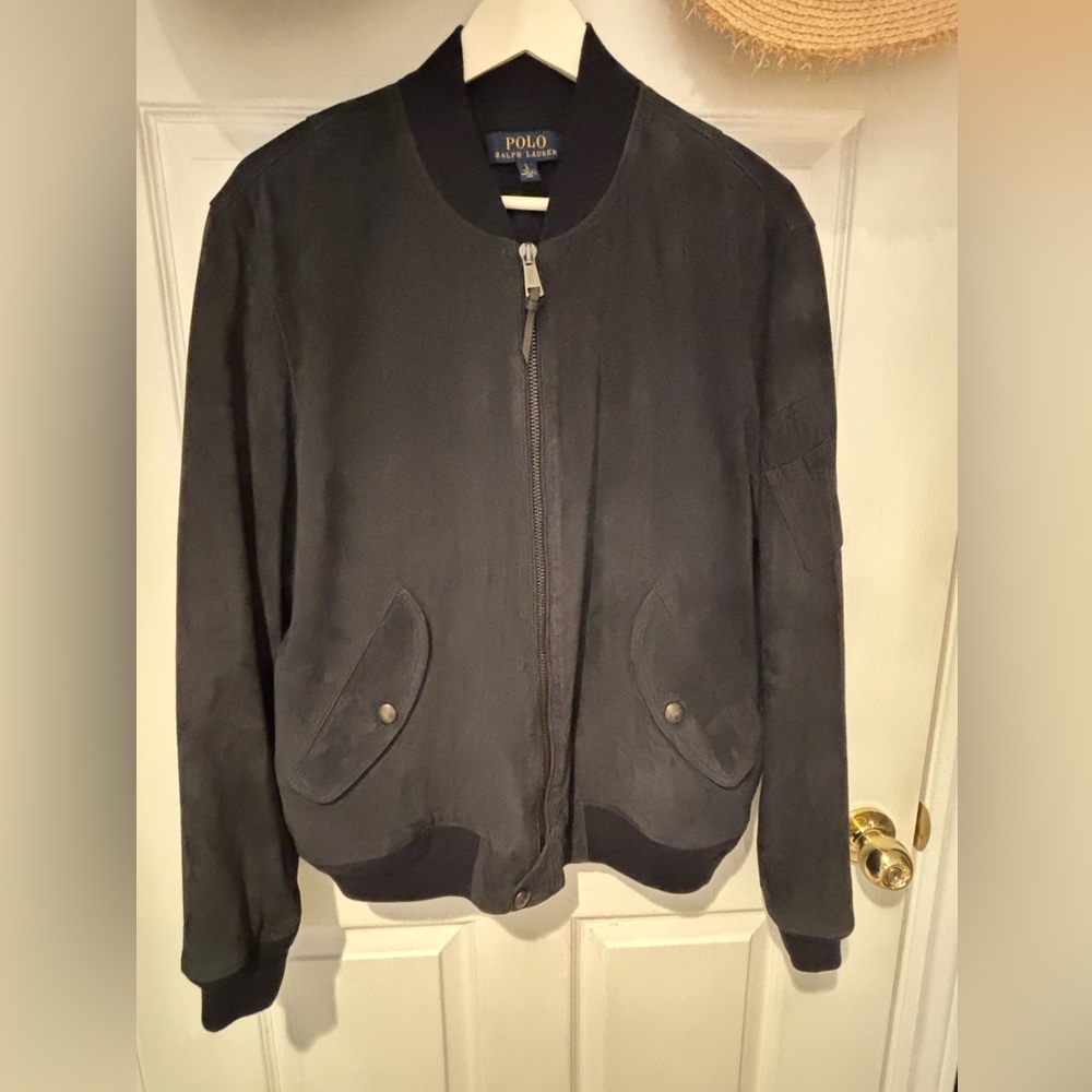 Polo Ralph Lauren Navy Blue Suede Jacket